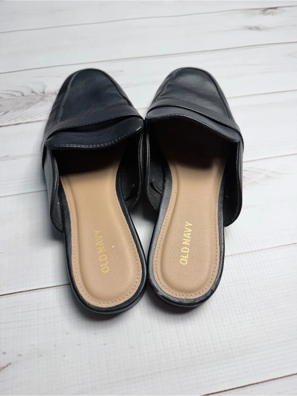 Old Navy Black Slip-On Mule Loafers